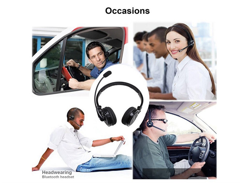 Bluetooth Headset with Microphone, Over-The-Head Wireless Stereo Headphones