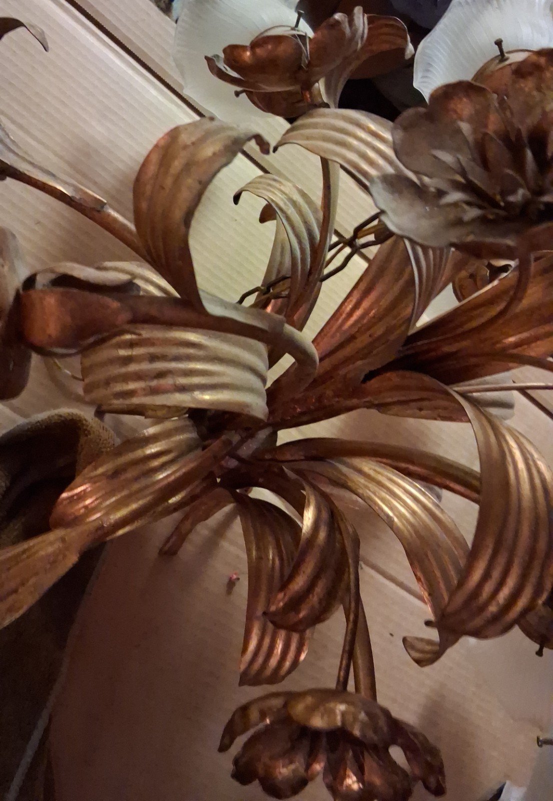 Italian Hollywood Regency Gilt Tole Chandelier 9 Lights (Banci?) Made In Italy