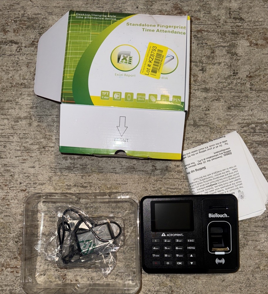 Acroprint BioTouch Self Contained Automatic Biometric Fingerprint Time Clock