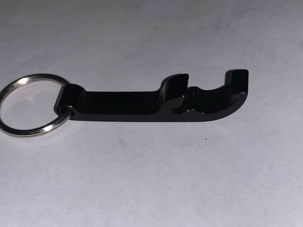 BLACK BOTTLE OPENER KEYCHAIN #Z