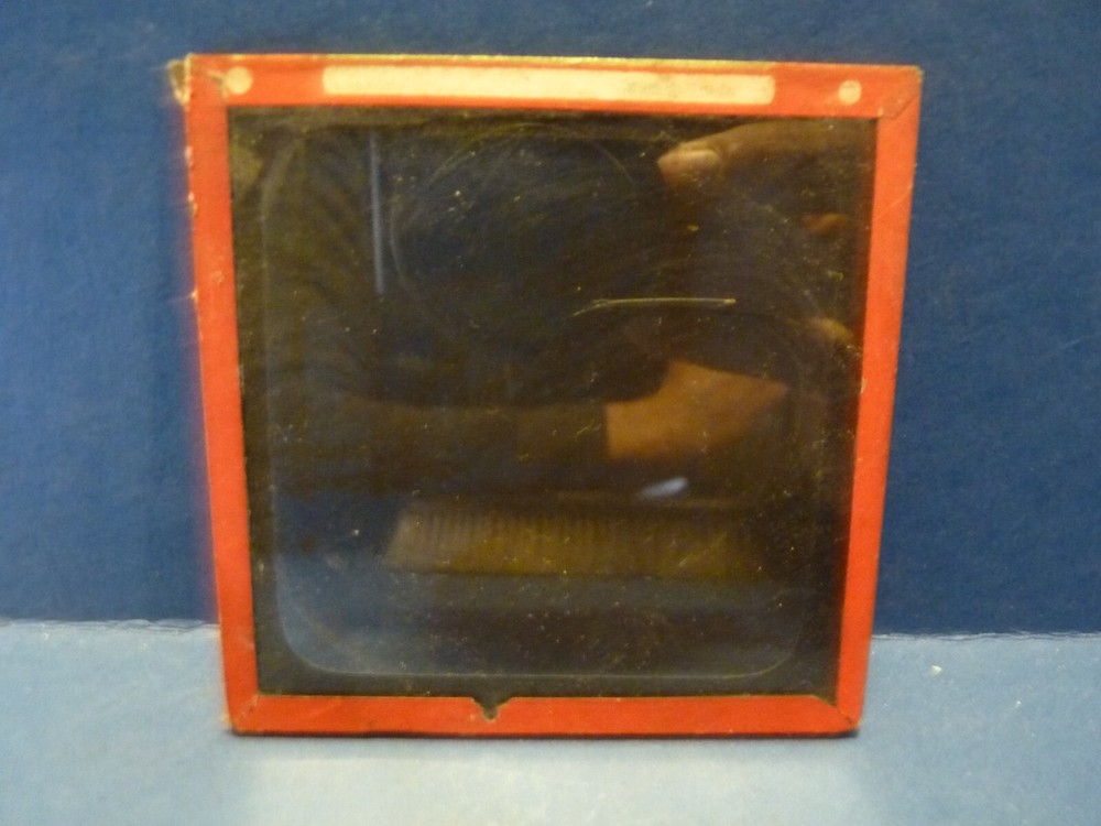 Magic Lantern Slide Bridge With Snow Antique