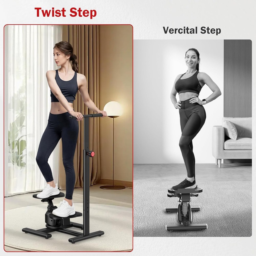 Steppers for Exercise 360° Twist Stepper Machine with Handlebar Mini Stepper