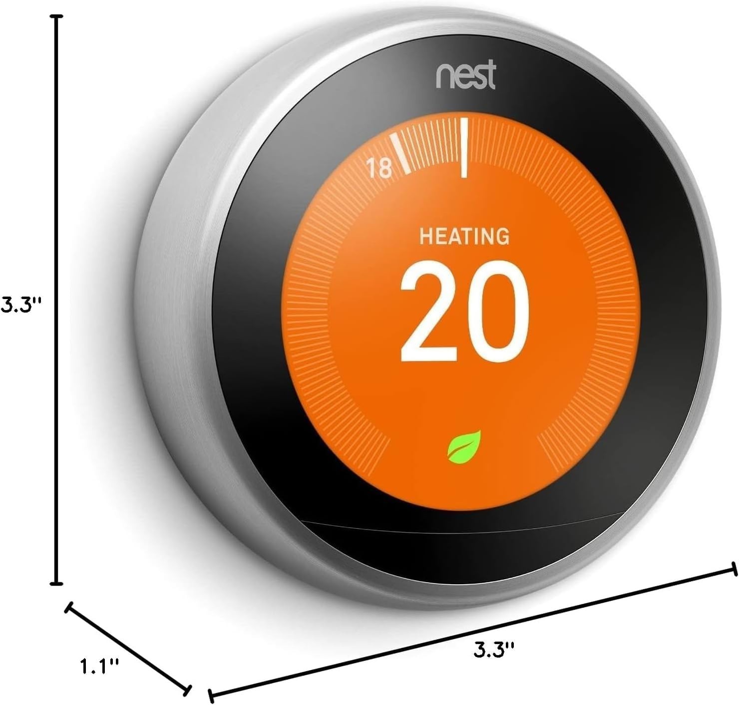 Google Nest Learning Thermostat 3rd Gen Used Good Condition (Stainless Steel)