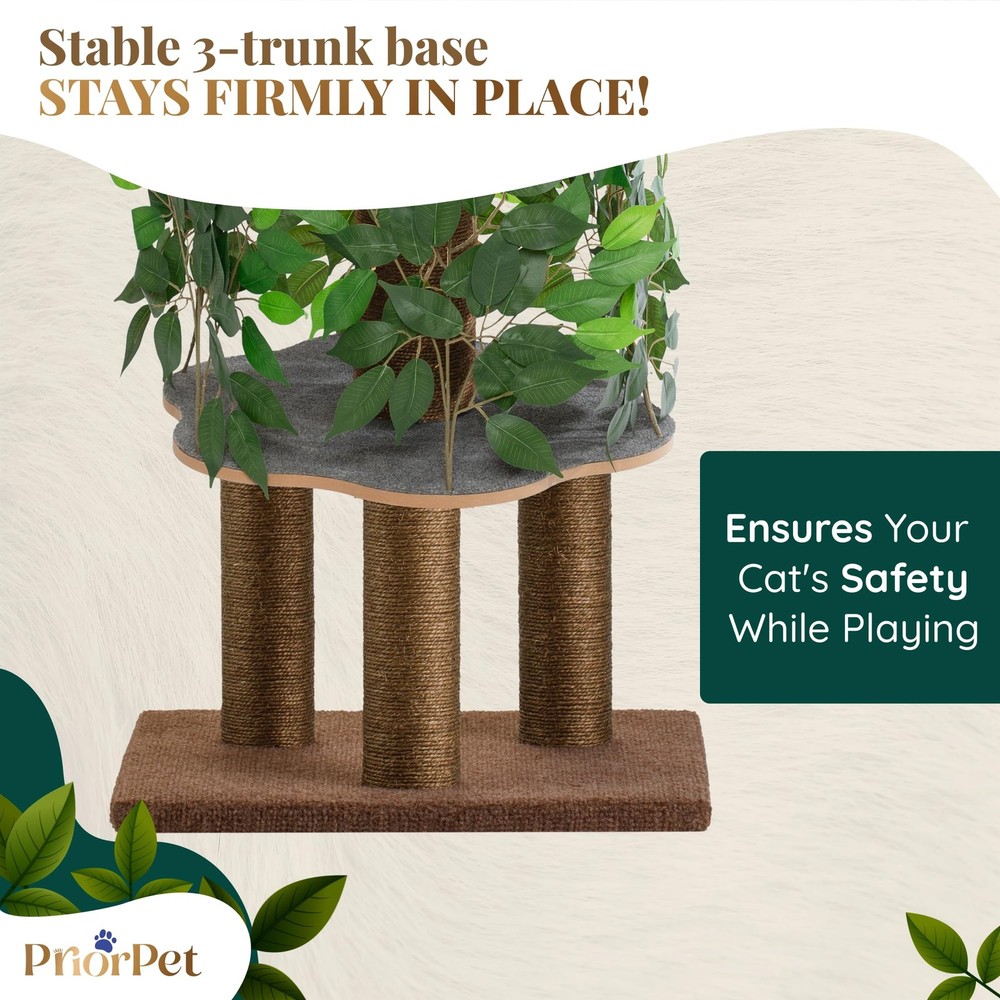 Cat Tree with Leaves - Stable, Space-Saving Design for Climbing Scratching