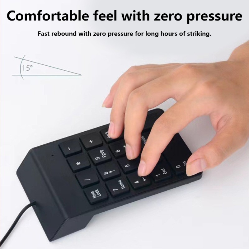18Keys Corded Keyboard Numeric Keypad With Multimedia Shortcutting And Ergonomic