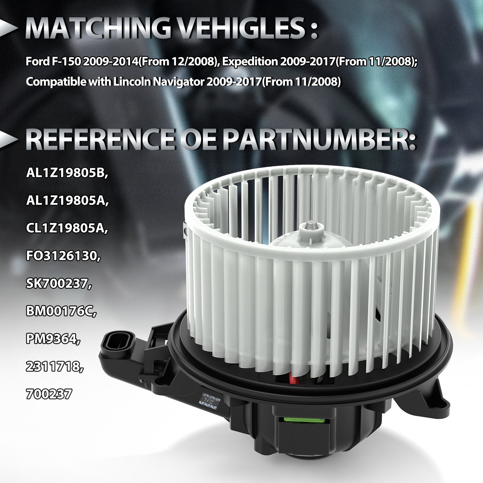 AC Heater Blower w/Fan Motor For Ford F-150 2009 2010 2011 2012 2013 2014 PM9364