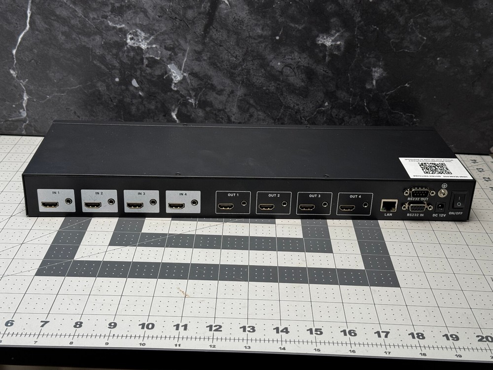 Yinker 4K 30Hz HDMI Matrix Video Wall Controller Multiviewer 4x4, Rack Switcher