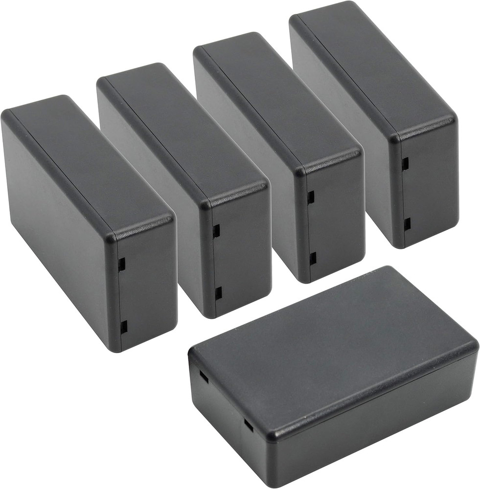 5 Pieces Plastic Project Boxes Junction Case for Electronic Project, Black 3.1 X