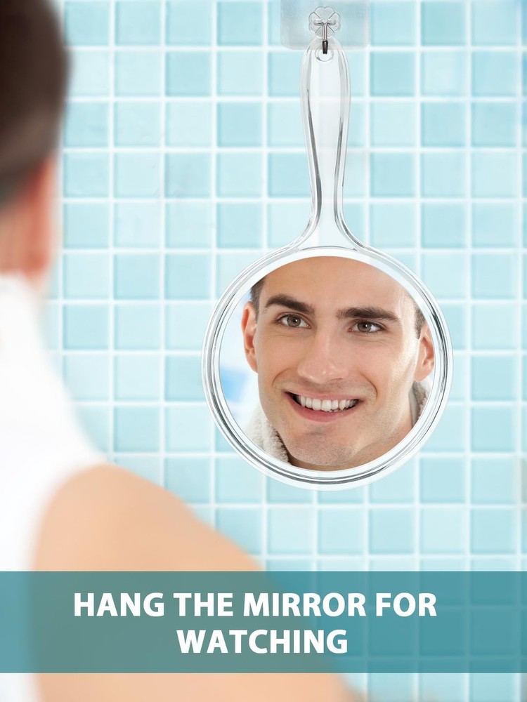 1 Pack Hand Mirror, Double-Sided 1X/5X Magnifying Mirror with Handle