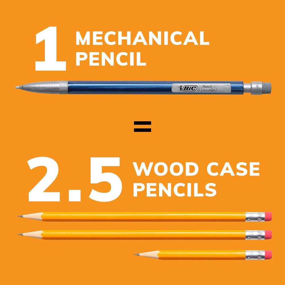 Xtra-Precision Mechanical Pencils with Erasers, Fine Point (0.5Mm), 24-Count Pac