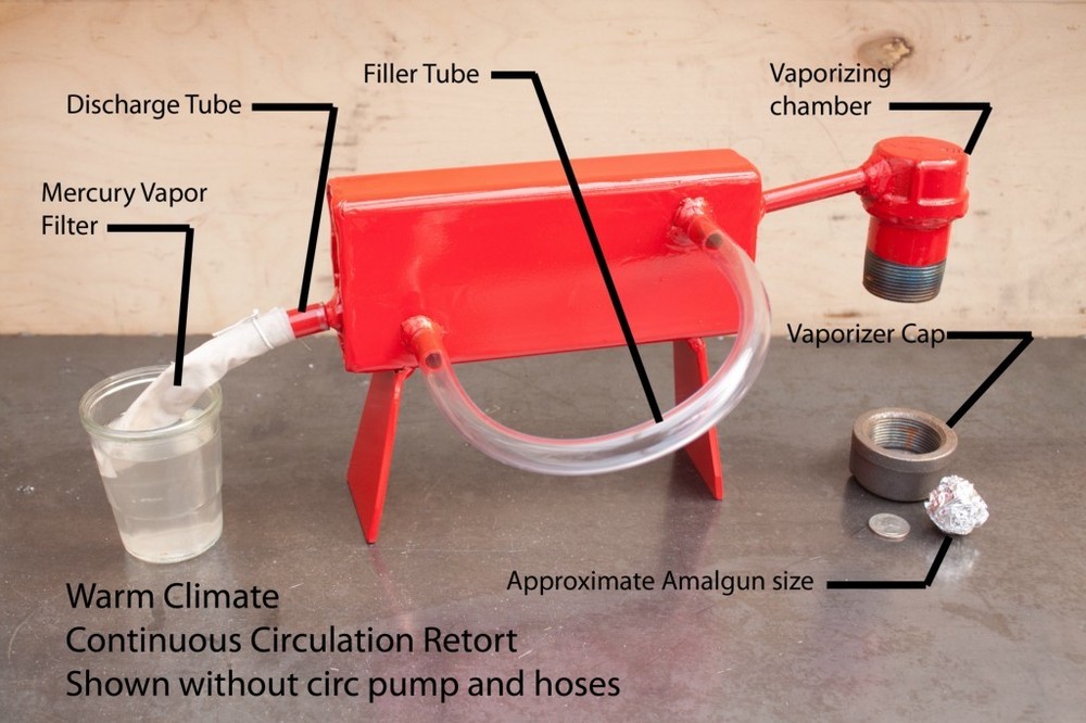 Mercury Retort - Large Capacity Continuous Cooling WITHOUT 110V PUMP & HOSES