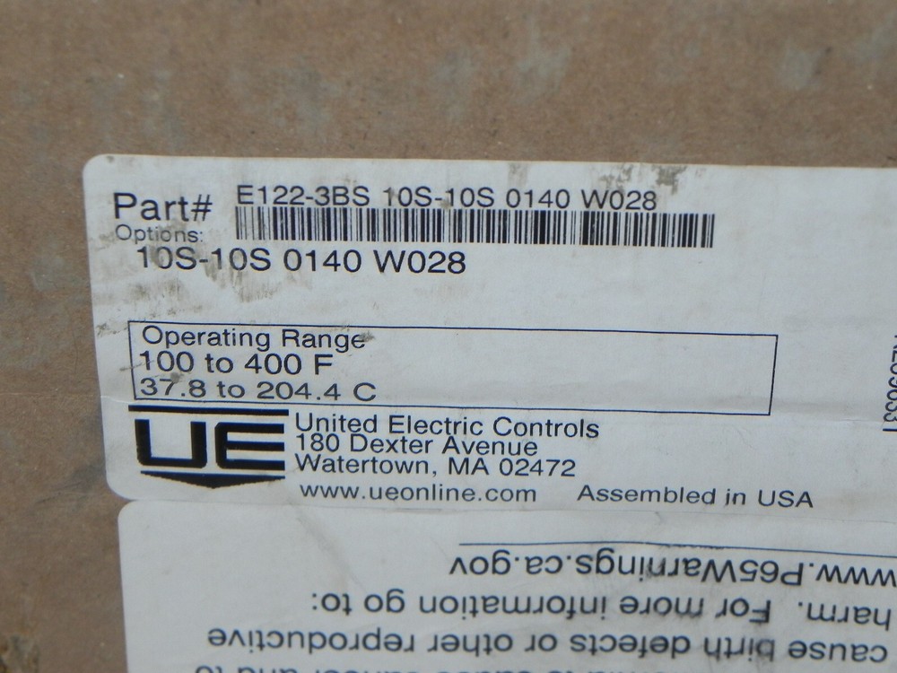UNITED ELECTRIC Temperature Switch E122-3BS Explosion-Proof, 100-400 Op range
