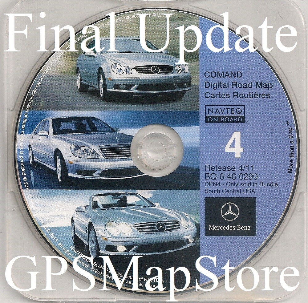 2011 Final Update for Mercedes CD Base Navigation Map Disc #4 TX OK AR LA MS +TN