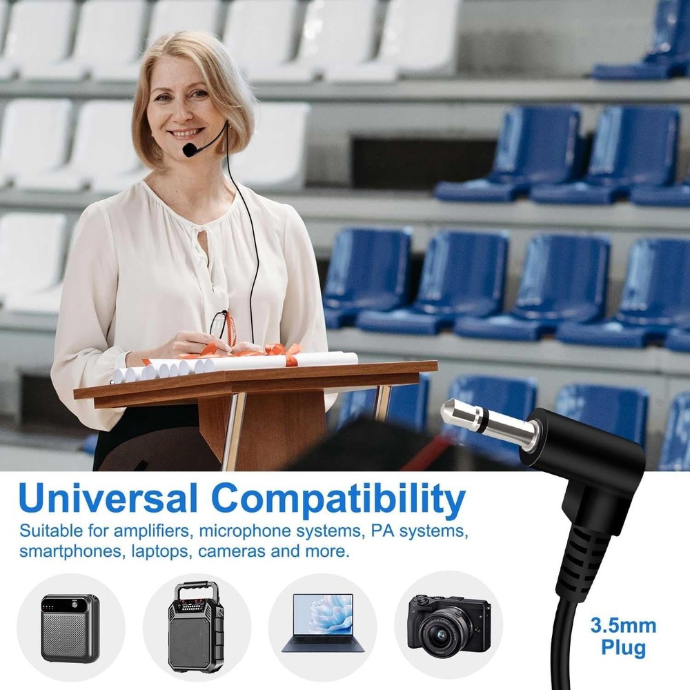Wired Microphone Headset with 3.5mm Jack for Singing, Teaching, Speaking, Pre...