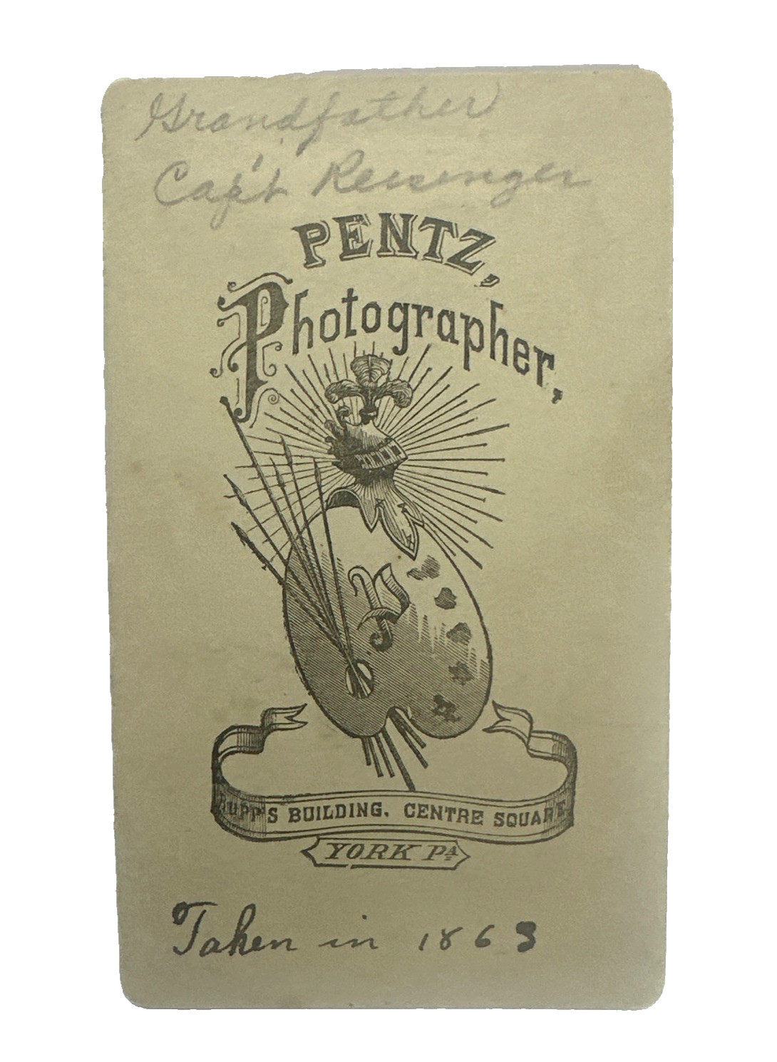 Civil War CDV Captain Wiliam Reisinger Union Officer 1863 Photo 11th PA Calvary