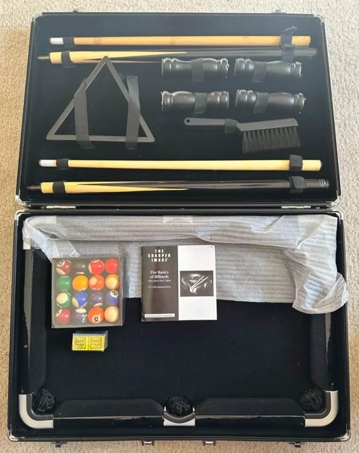 Sharper Image Executive Pool Table CG150 Mini Billiards Set with Accessories