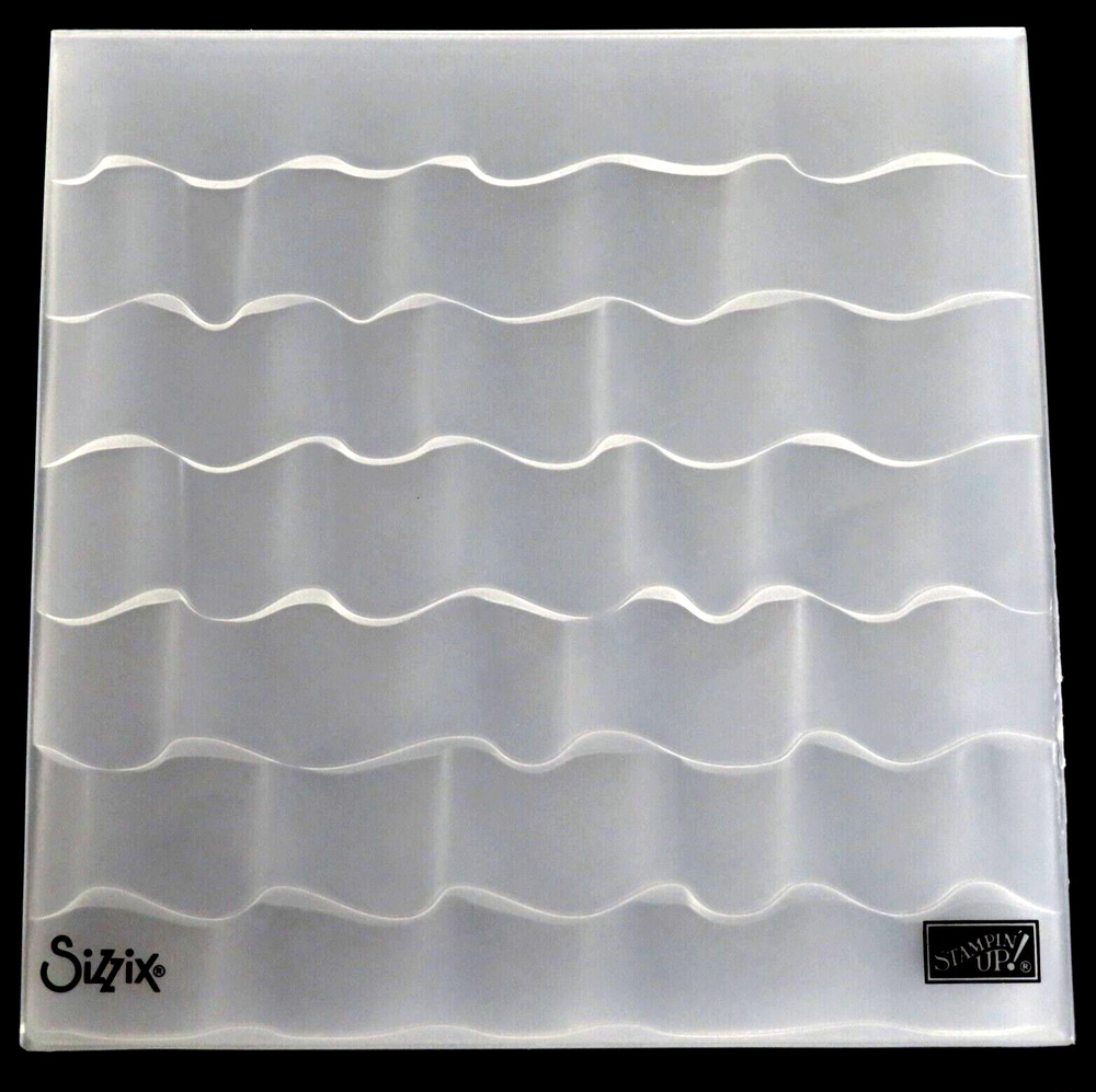 Stampin' Up RUFFLED Dynamic 6x6 3D Embossing Folder OCEAN WAVES Wavy Ruffles
