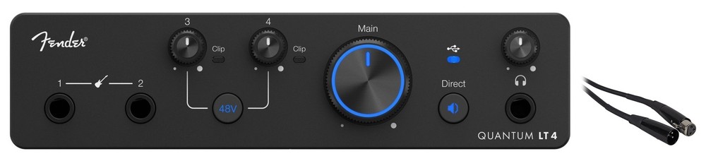 Fender Quantum LT 4 USB-C 4x2 Bus Powered Recording Interface+XLR Cable