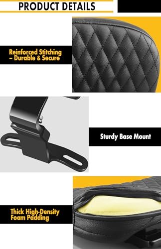 Adjustable Driver Rider Backrest Quick Release for Harley Softail 57-GB-1