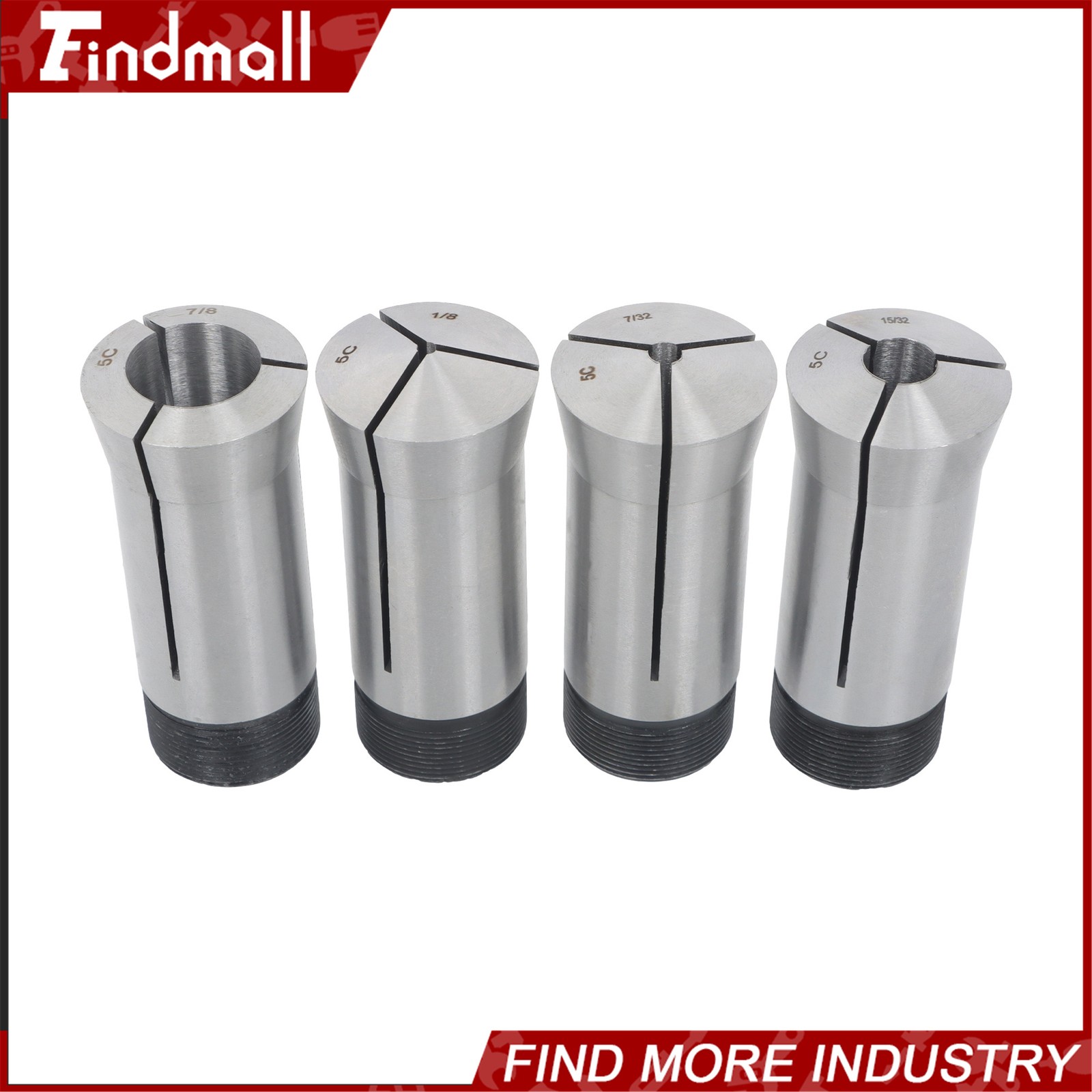 Findmall 57 Pack 5C Collet Set Fractional 1/8" to 1" High Precision Lathe