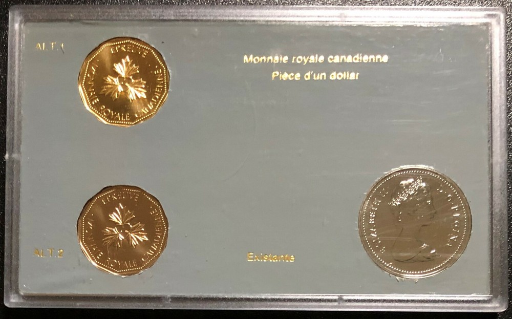 Canada 1985 Circulating Dollar Coin and Test Tokens Set