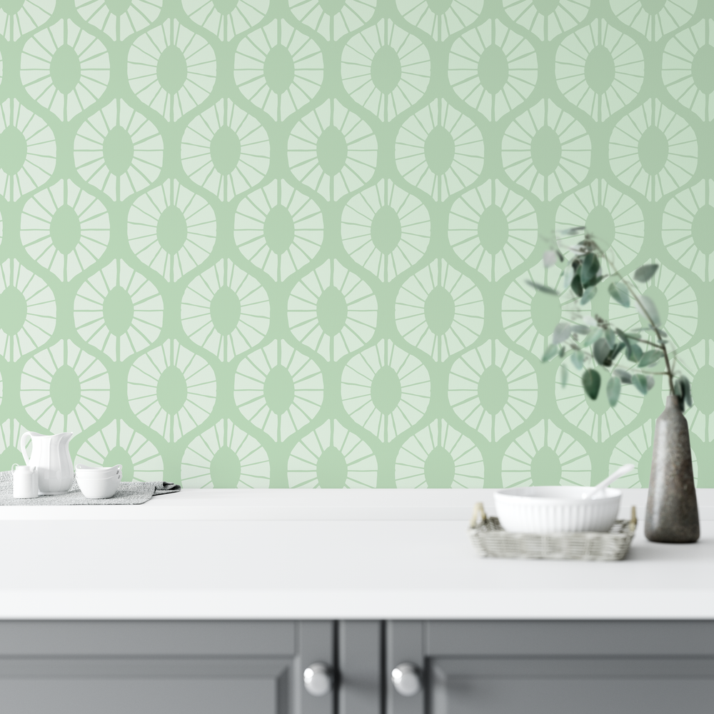 Lemon Twist Pattern Wall Stencil - Large, Reusable Wall Pattern Stencil