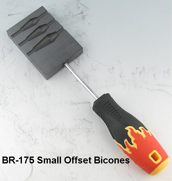 OFFSET BICONE Graphite Molds, 4 Versions, Premier Graphite Glass Tool