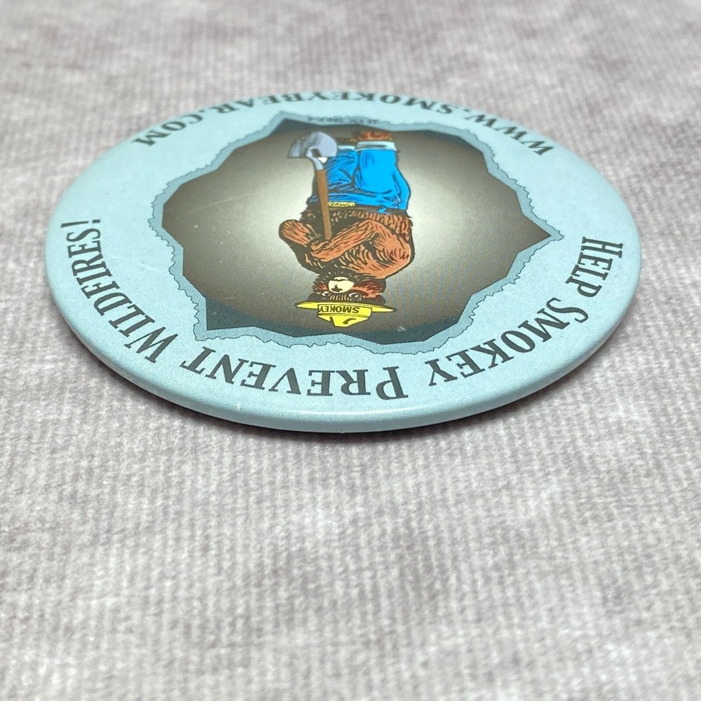 Vintage Smokey Bear Help Prevent Wildfires Button Pin