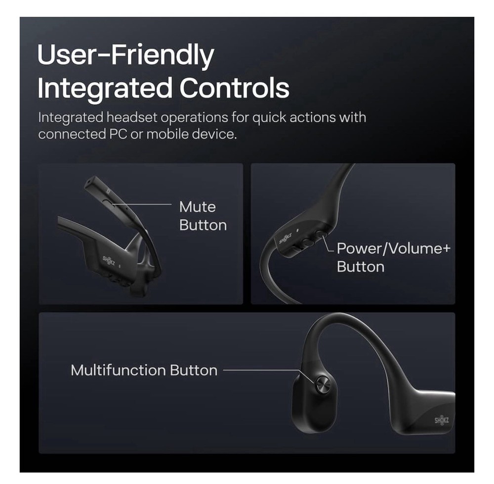 SHOKZ OpenComm 2 Stereo Bone Conduction Bluetooth Headset - NEW & SEALED