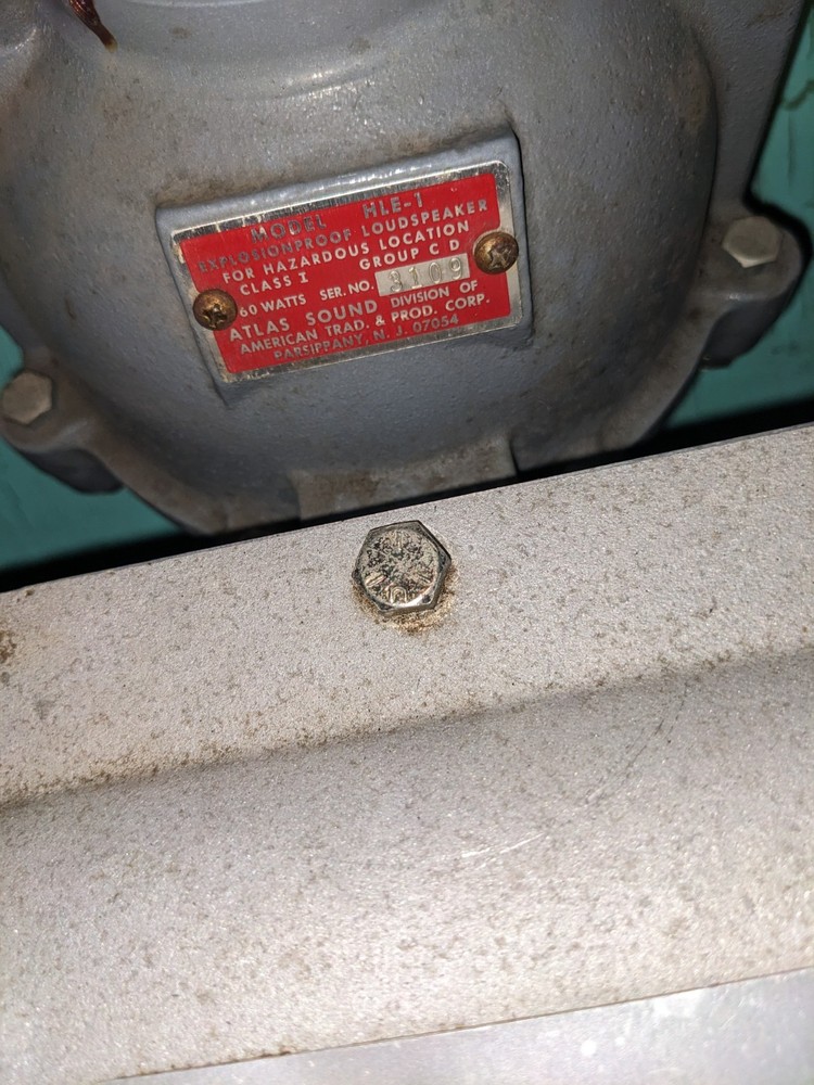 Atlas Hle-1 Explosion Proof Loud Speaker With Horn UNTESTED