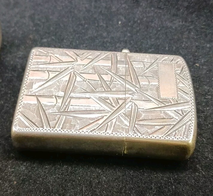 ANTIQUE 950 Silver Japanese Bamboo Lighter & Cigarette Case