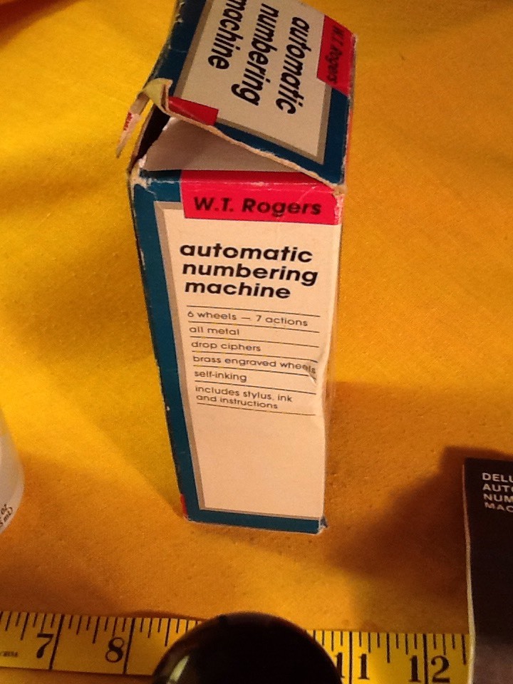 W.T. Rogers Automatic Numbering Machine Model 04213 Vintage