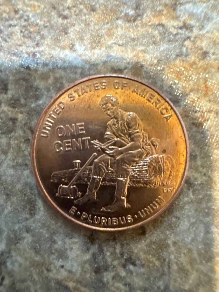 2009 penny no mint mark log cabin