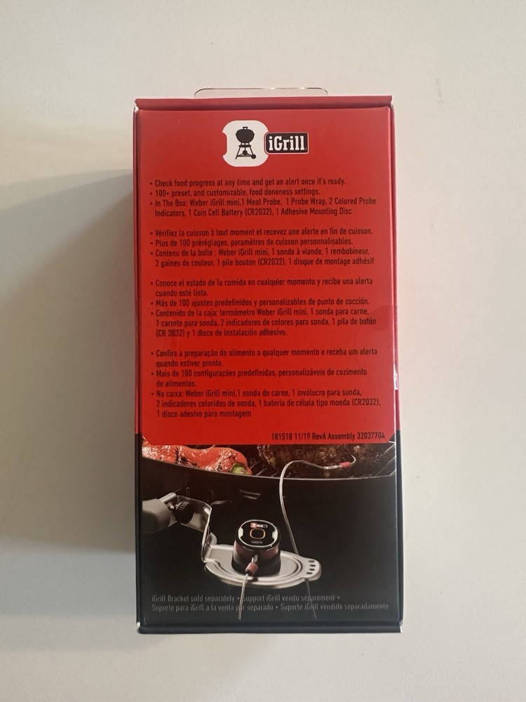 Weber iGrill Mini Digital Thermometer 7202 Bluetooth