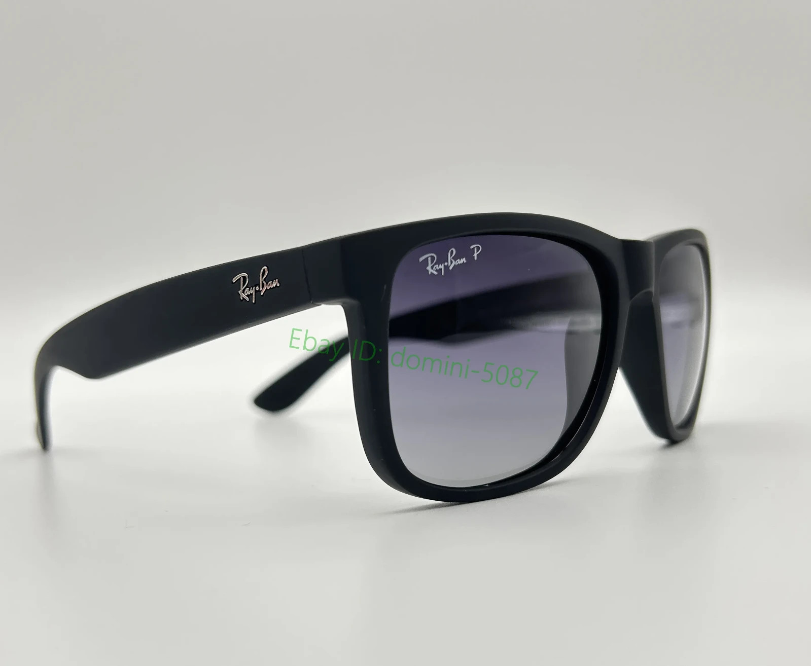 Ray-Ban RB4165 Justin Polarized Sunglasses 54mm Matte Black UV Light Grey Lens