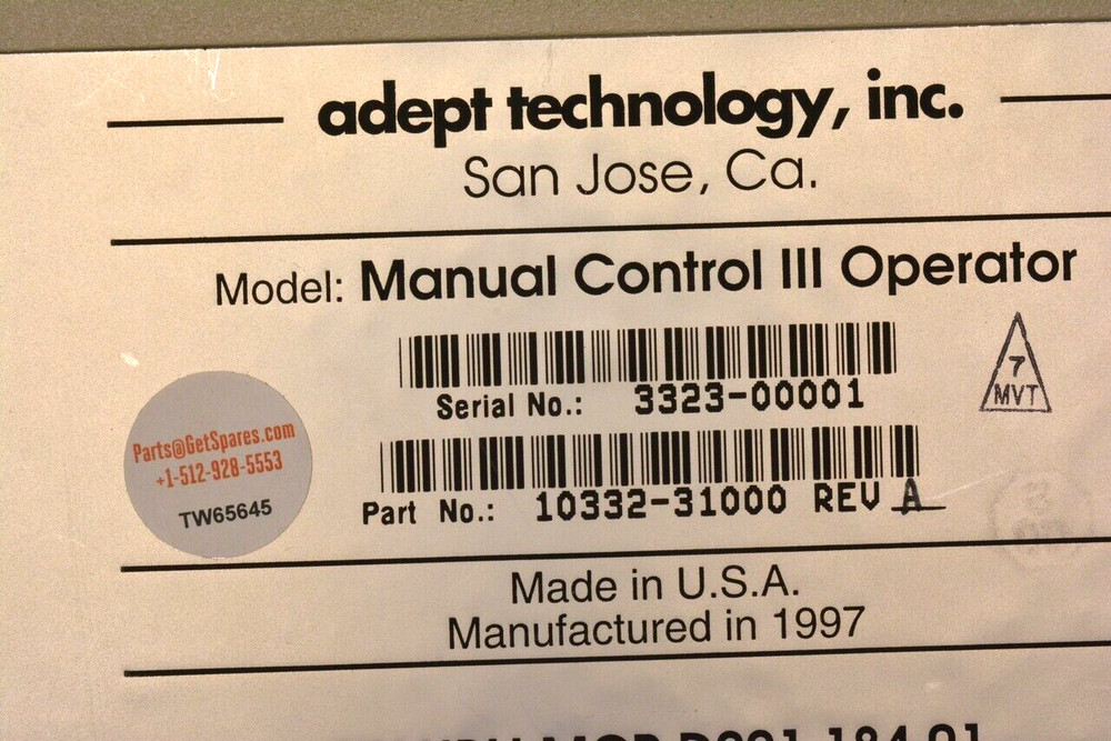 10332-31000 / MANUAL CONTROL III OPERATOR / ADEPT TECHNOLOGY