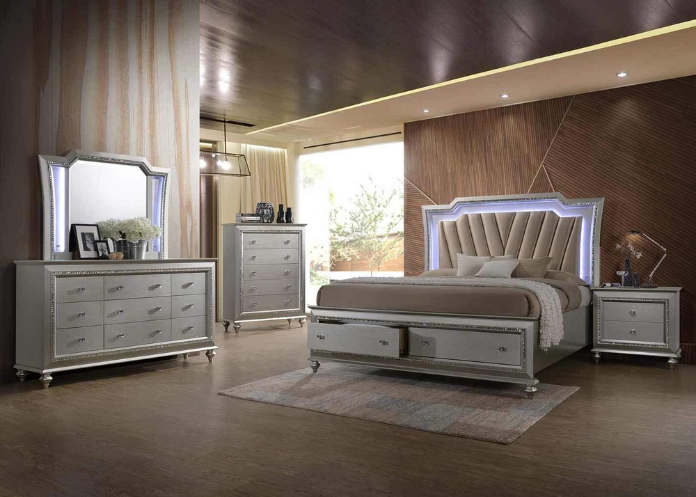 30 Champagne Mirrored Nightstand
