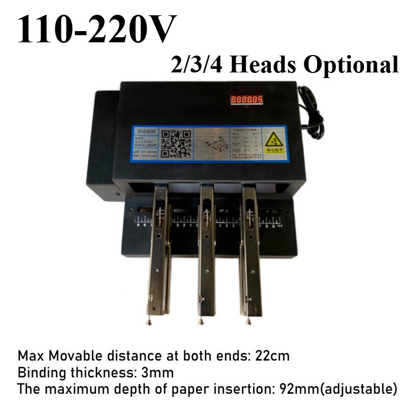 110-220V Automatic Electric Binder Stapler 2/3/4 Multi-head Card Binding Machine