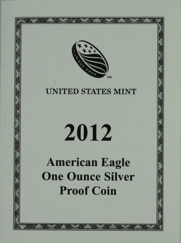 2012-W American Proof Silver Eagle Mint Issued COA (NO Coin)