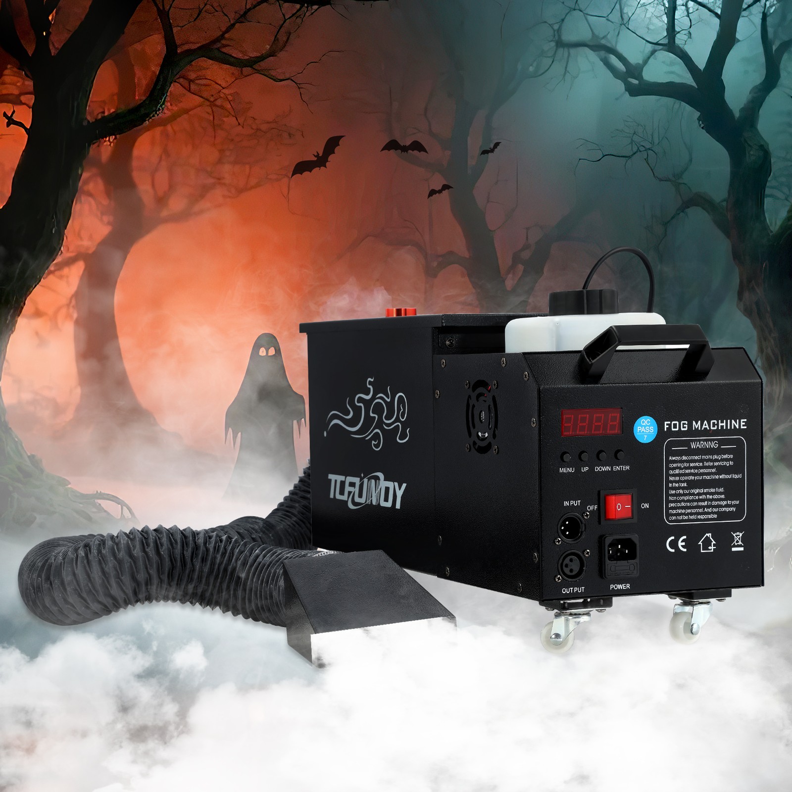 1500W Low Lying Fog Machine for Halloween Stage DJ Ground Fogger With DMX Remote