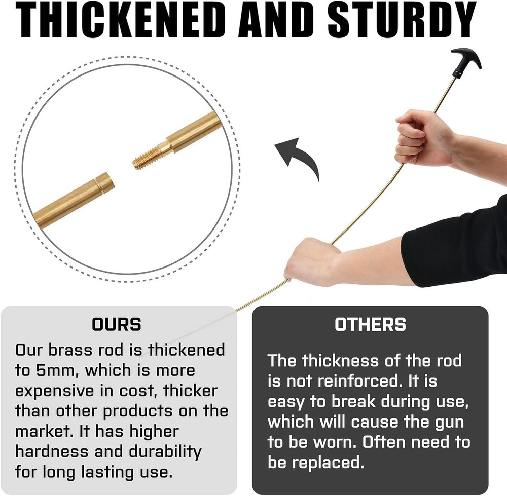 Complete Gun Maintenance Kit - Brass Rods, Brushes & Storage Case for Easy Use