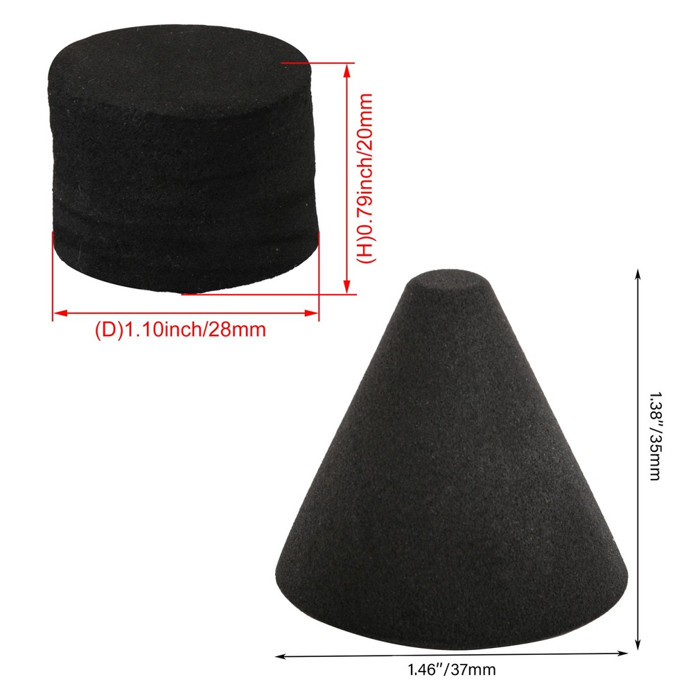 10x Electronic Drum Piezo Trigger Foam Cone & Cylinder Pad Replacement Black