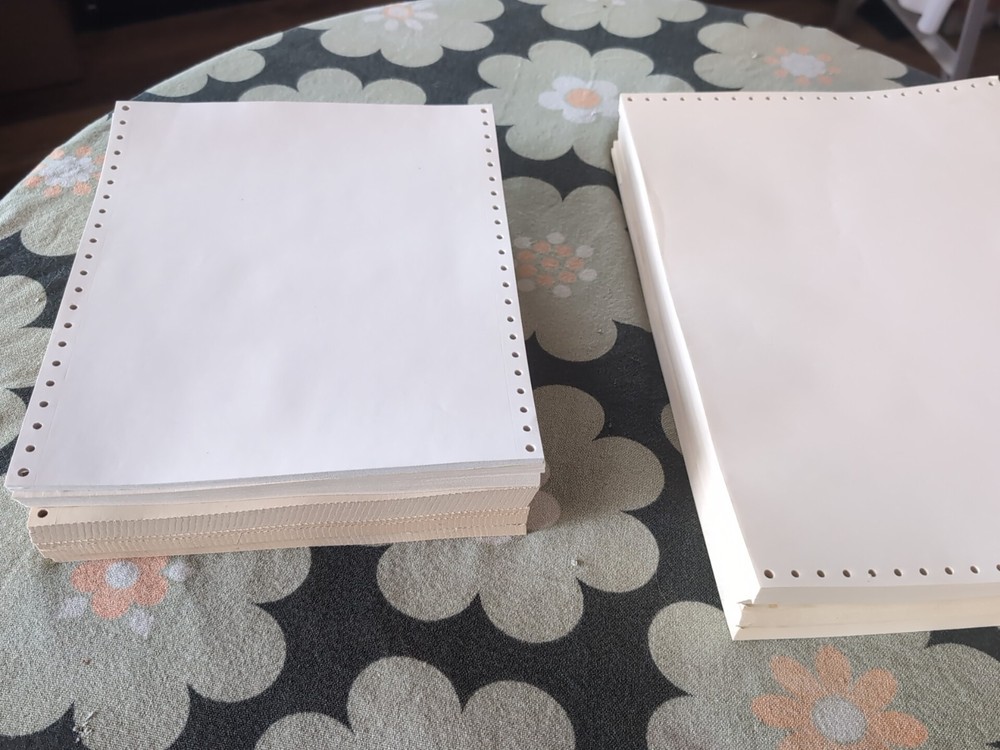 Continuous Dot Matrix Tractor Feed Printer Computer Paper 9.5"×11" & RARE