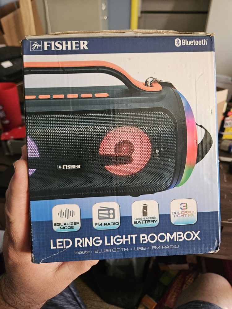 Fisher LED Bluetooth Boombox, Tested, DISCRIPTION