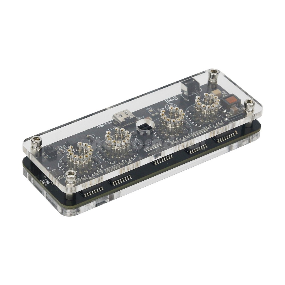 IN-8 4Digit Nixie Tube Clock Desktop Clock Advanced+LED Backlight Remote Control