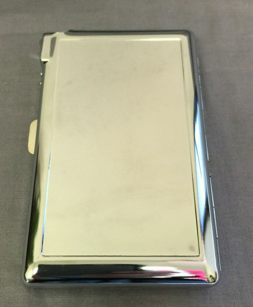 Silver Cigarette Case with Built in Lighter Metal Wallet