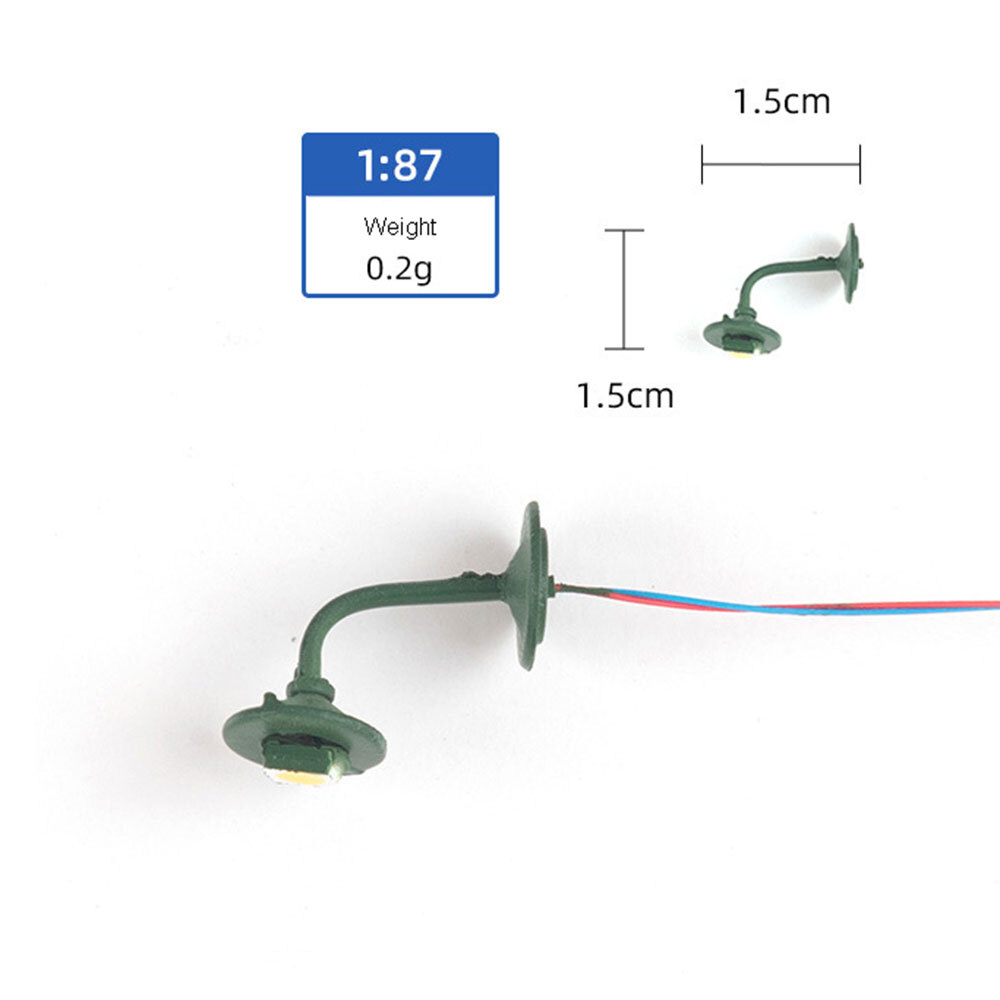 20Pcs OO / HO Scale Street Bracket Light Model Wall Lamp Posts LED-Building-Kits