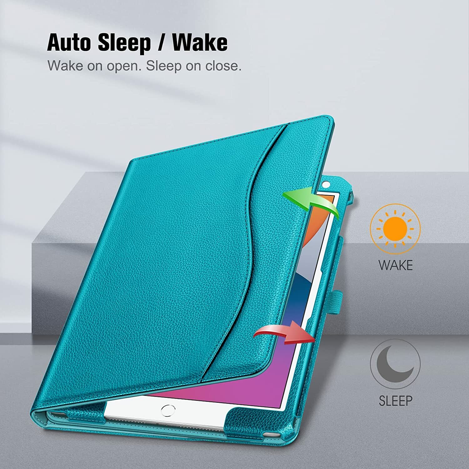 Case for iPad 9th/8th/7th Gen (2021/2020/2019) Multi-Angle Viewing Stand Cover