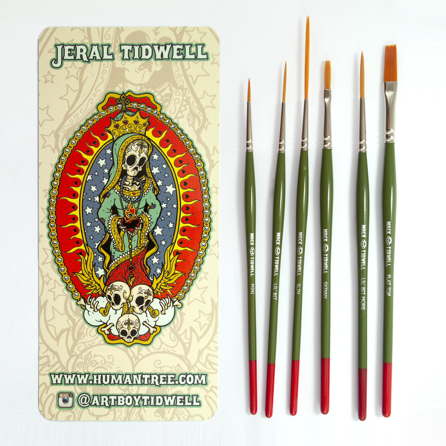 Andrew Mack/Tidwell Pinstriping Paint Brush Synthetic Original Set of Six