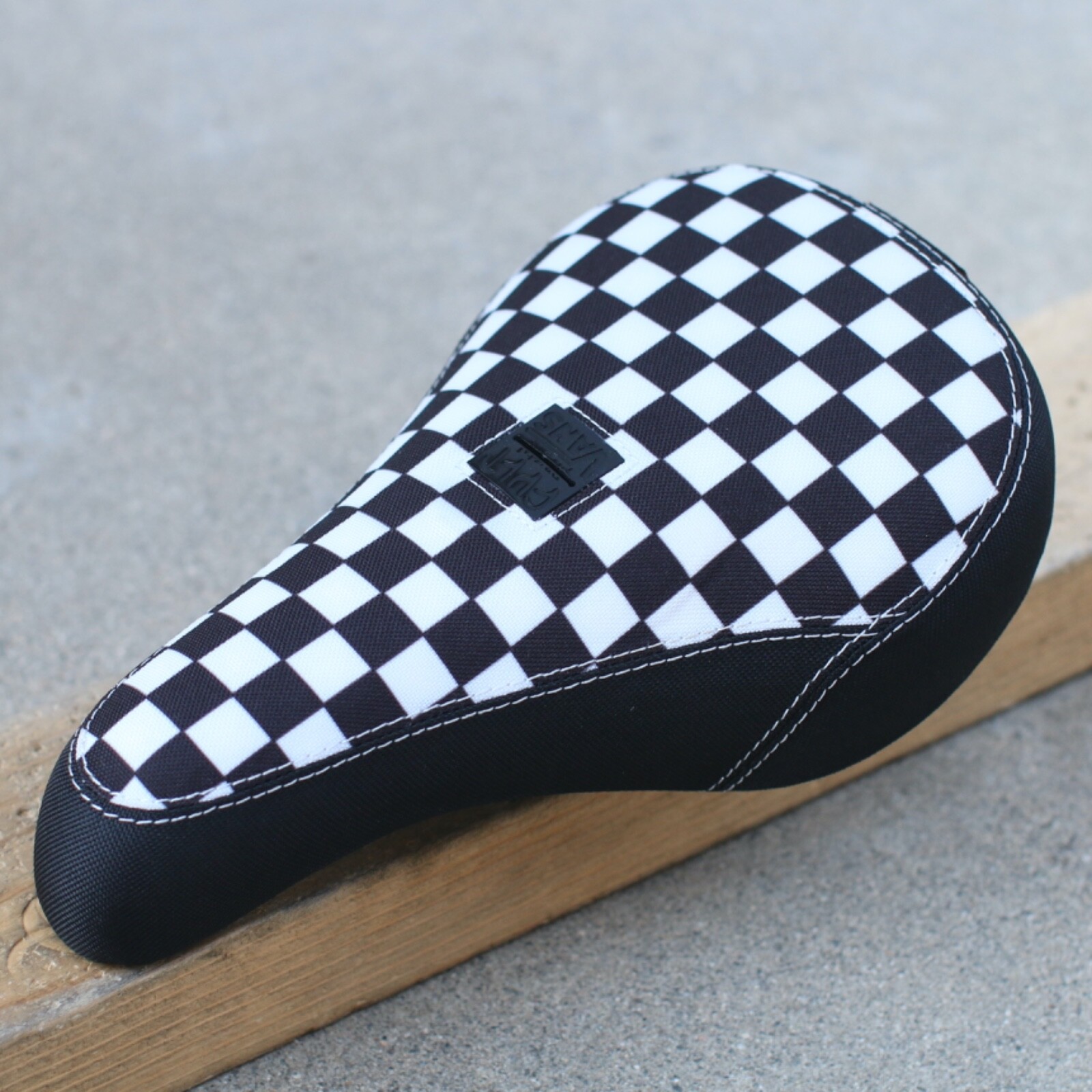 CULT BMX VANS SLIP ON PRO BICYCLE PIVOTAL SEAT BLACK CHECKERED w/ WHITE STITCH